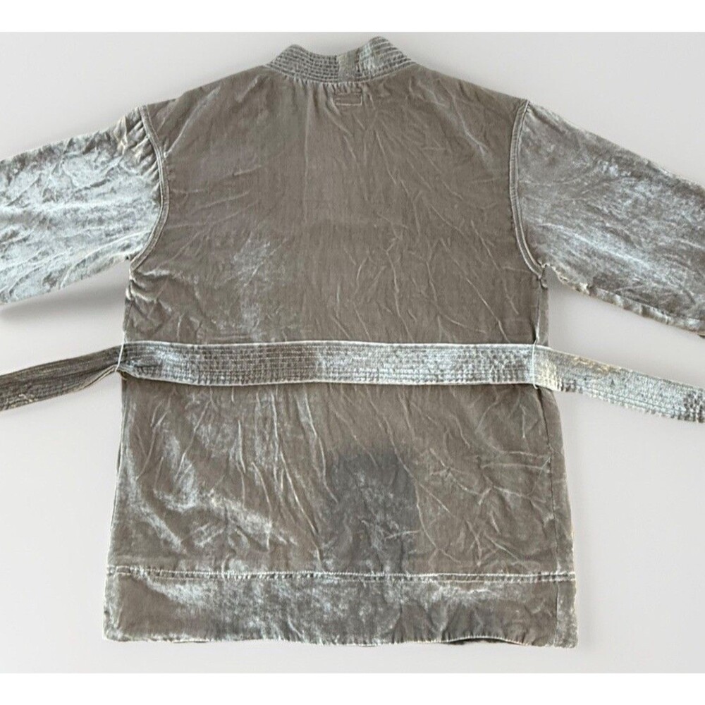 MOTHER  WomenSize Small Silver VELVET Kimono  Jacket Cardigan Open Silk Blend - Picture 11 of 16